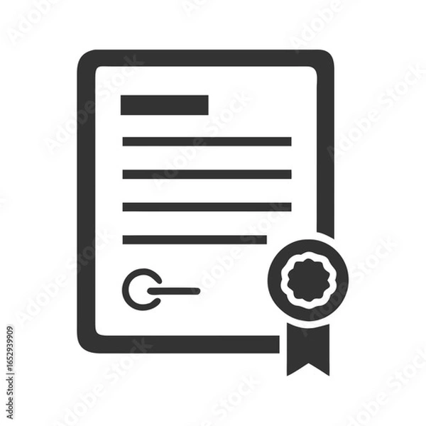 Fototapeta Document with seal and signature illustrating official certification  
