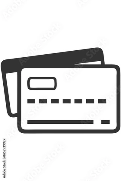 Fototapeta Credit cards stacked on top of each other in minimalist design  