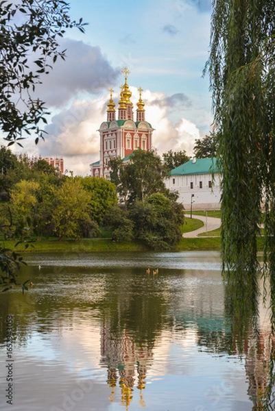 Fototapeta Novodevichy Monastery in Moscow on a summer evening.
