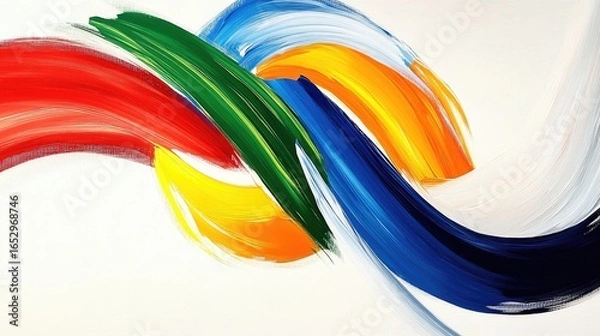 Fototapeta Vibrant Abstract Painting with Intertwined Colors