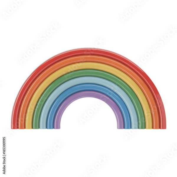 Fototapeta A colorful rainbow arc with distinct bands on a black background