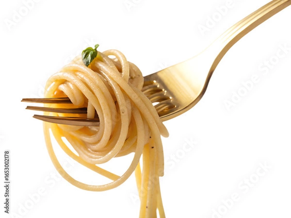 Fototapeta spaghetti on fork