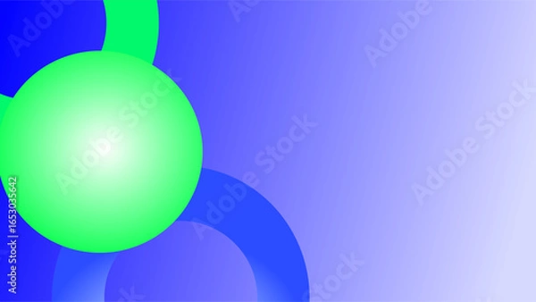 Obraz Blue green orb and sphere over sky blue background