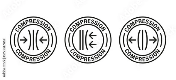Fototapeta Compression rounded vector symbol set on label