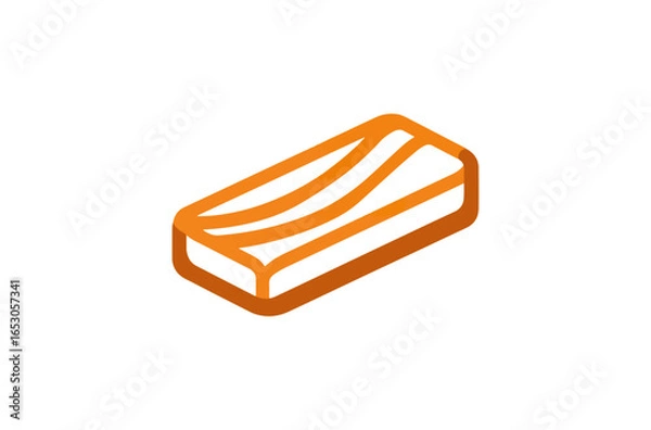 Obraz Orange and white striped food slice isolated on black background