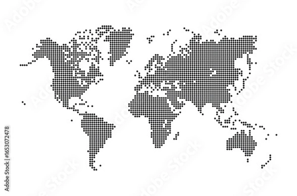 Fototapeta Mobileworld map dotted vector illustration design