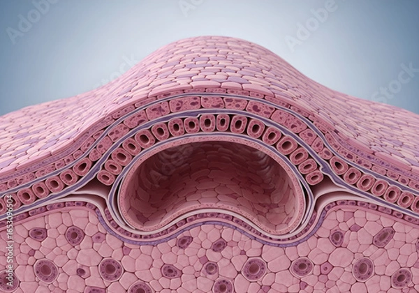 Obraz Detailed 3D illustration of human tissue layers, perfect for medical presentations and education