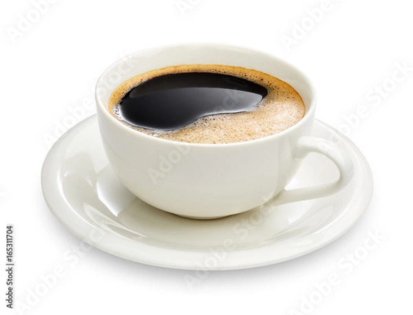 Fototapeta Cup of  black coffee isolated on white background