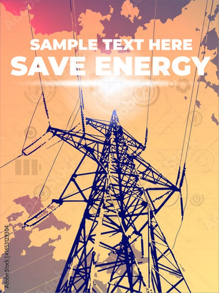 Obraz Saving energy, elecricity tower.