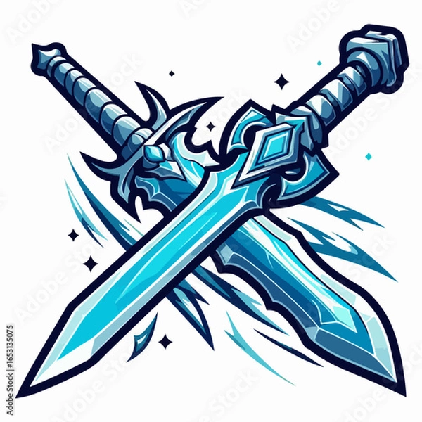 Fototapeta illustration of legendary sword game icon