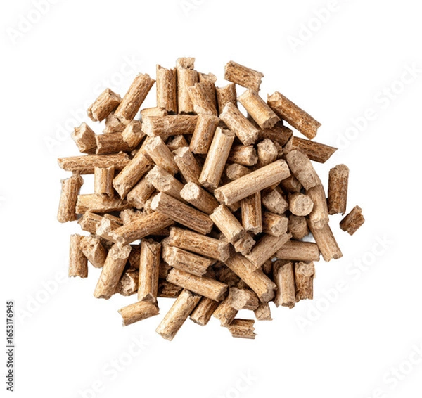 Fototapeta Wood pellets production process factory industrial view isolated on transparent background, png