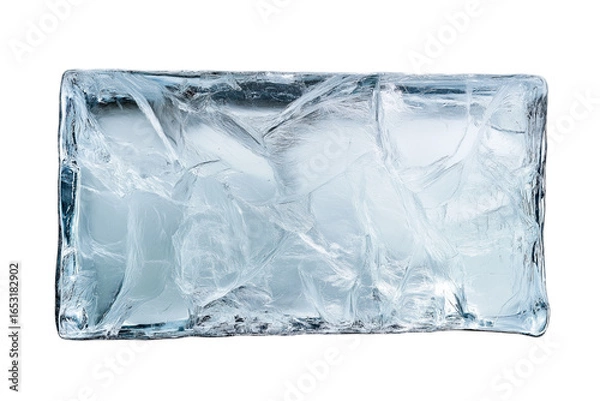 Obraz ice cube frame rectangular shape isolated on white or transparent png