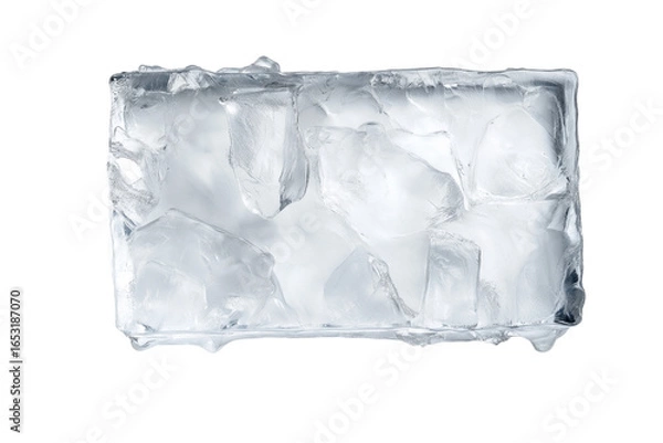 Fototapeta ice cube frame rectangular shape isolated on white or transparent png