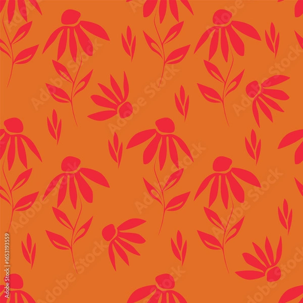 Fototapeta Abstract flower blooming design. Pattern with floral seamless. Grunge textured abstract art vector with flower and plants in watercolor style.