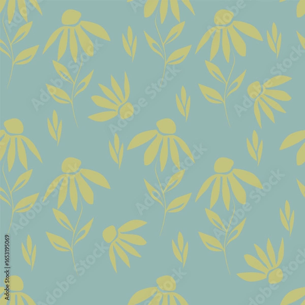 Fototapeta Abstract flower blooming design. Pattern with floral seamless. Grunge textured abstract art vector with flower and plants in watercolor style.