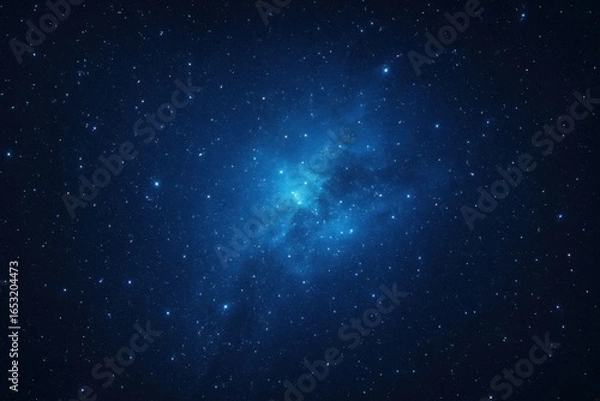 Fototapeta A cosmic canvas of blue and white stars against the dark expanse of space