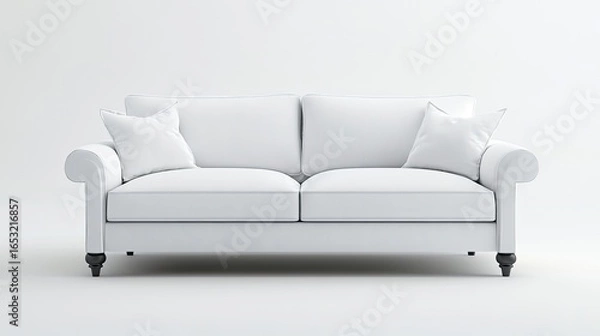 Fototapeta White sofa viewed from front
