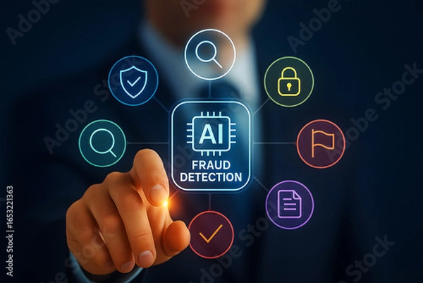 Fototapeta AI for fraud detection, cybersecurity and finance protection