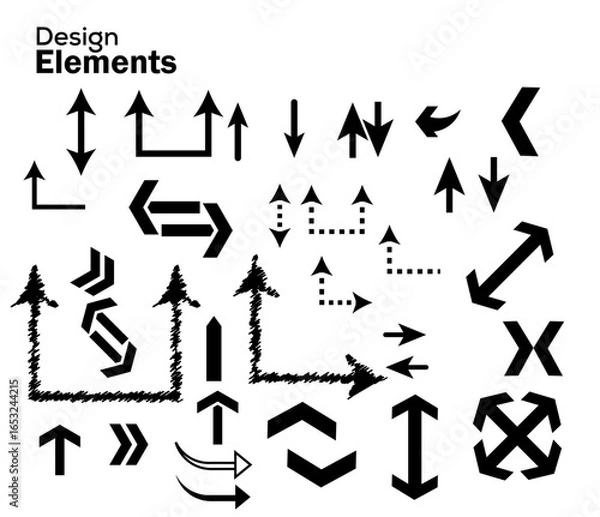 Fototapeta arrow icon set directional symbols for navigation and ui design