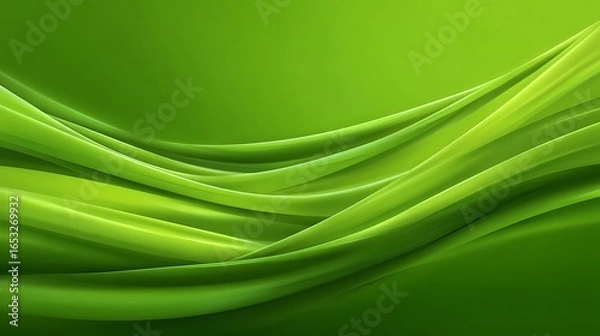 Fototapeta Green and white abstract background with smooth, flowing lines and a gradient effect. The background is a mix of green shades with white highlights, creating a modern and minimalistic aesthetic.