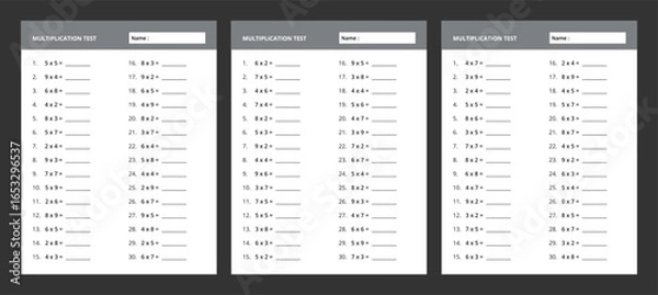 Obraz Multiplication Problems for Children, Math Worksheet