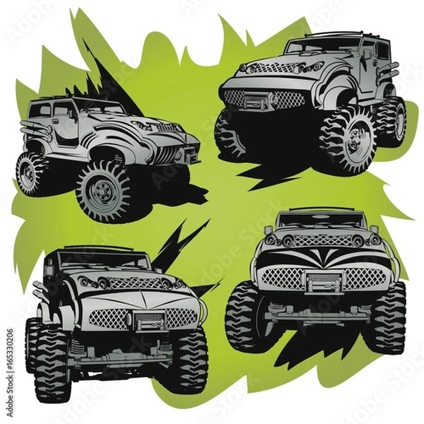 Fototapeta Off-Road cars. Objects are located on a separate layer