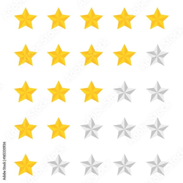 Fototapeta Star. vector set. rating using stars on a five-point system.