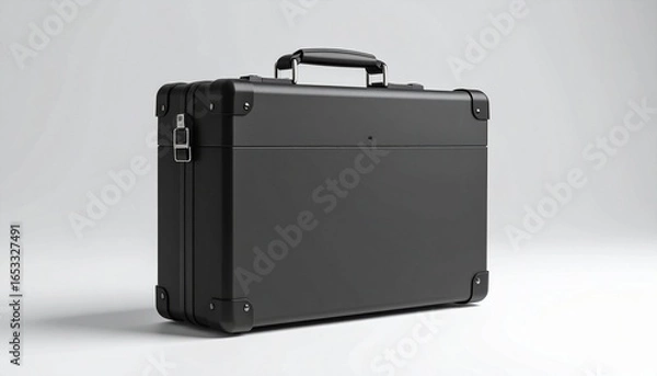 Fototapeta black suitcase isolated on white