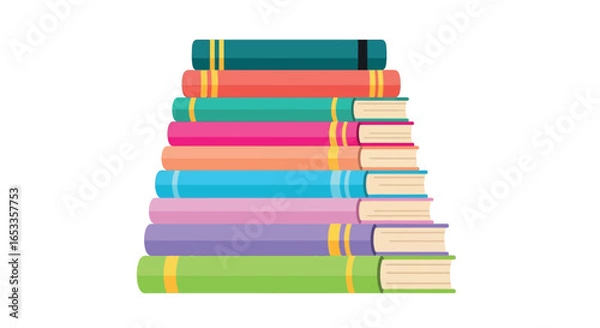 Fototapeta Stack of books colorful education reading learning