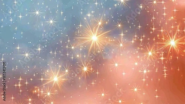 Obraz Light-blue vector with stars--shiny, decorative sky template. 