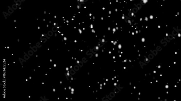 Fototapeta Winter Snowfall Background | Snow Particles on Black