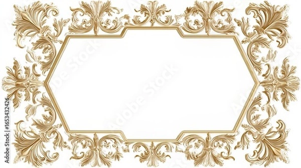 Obraz Elegant decorative frame with intricate floral patterns for art or design purposes