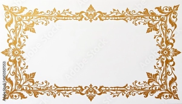 Obraz papel picado banner with gold accents rendered as a intricate watercolor on a clean white background, not filling the frame.