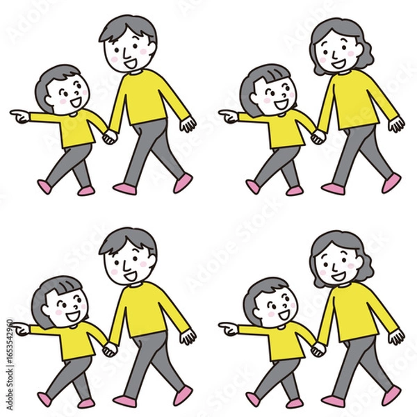 Obraz 手を繋ぐ大人と子ども