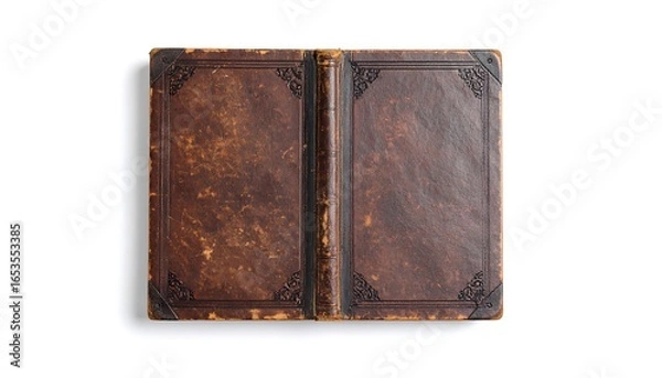 Obraz Open antique leather-bound book