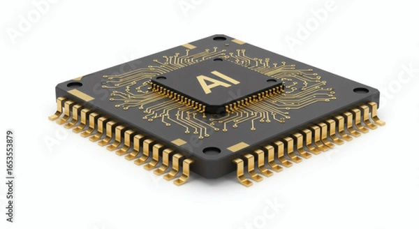 Fototapeta Cutting-Edge Artificial Intelligence Processor Chip Symbolizing Future Digital Innovation and Advanced Computational Power
