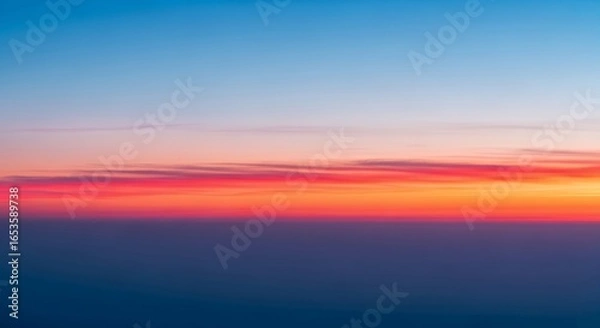Fototapeta Vibrant Sunset Sky Aerial View of Colorful Cloudscape