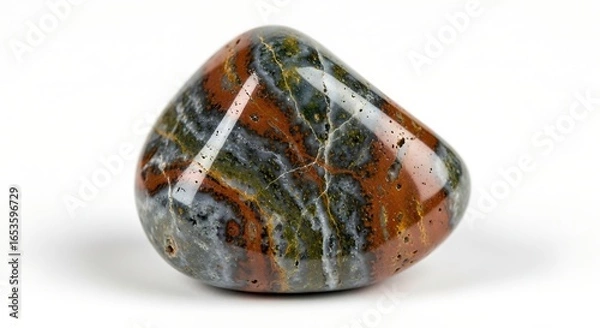 Obraz Polished Ocean Jasper Tumbled Stone, Colorful Gem