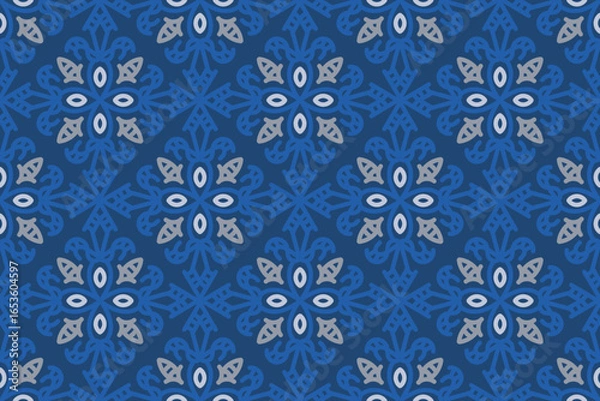 Fototapeta blue seamless pattern for fabric