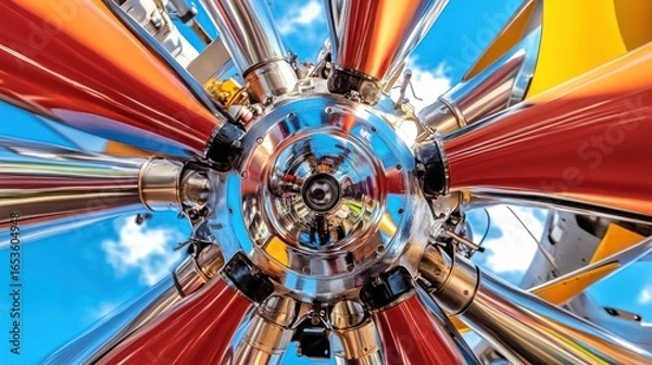 Obraz Intricate radial engine design showcasing a symphony of metal and engineering