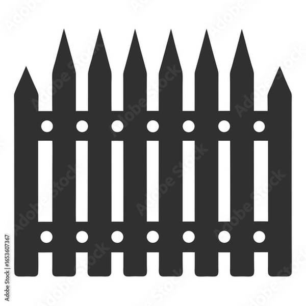 Obraz Fence vector silhouette illustration isolated on white background