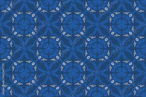 Fototapeta blue seamless pattern for fabric