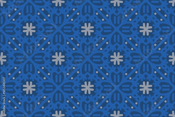 Fototapeta blue seamless pattern for fabric