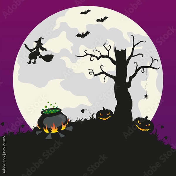 Obraz halloween background with pumpkin illustration