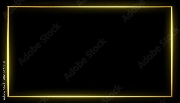 Fototapeta Luxury black background with golden frame, a sleek concept elegant design template with copy space