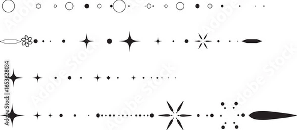 Fototapeta 星とキラキラと丸のおしゃれん線・ライン素材