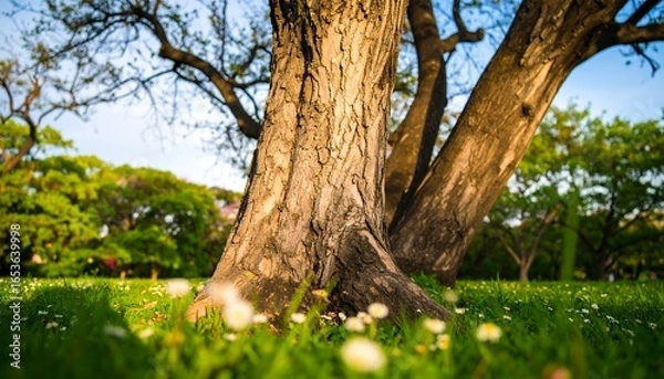 Obraz Sunlight-drenched park trees