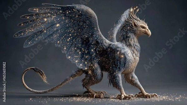 Fototapeta Mythical creature, wings outstretched