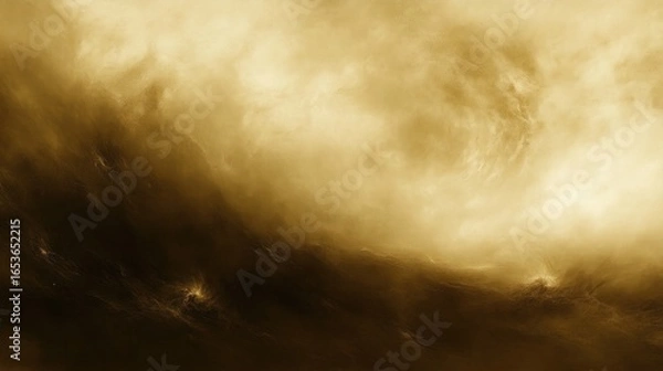 Obraz Dramatic gold sky and cloud formations with ethereal light adding depth, and texture adding