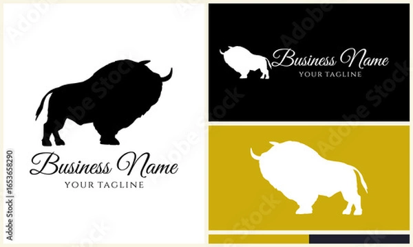 Fototapeta Bison Logo Design Variations. (25)